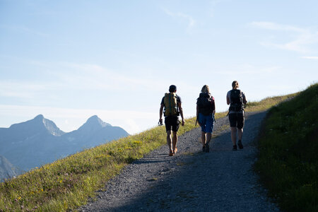Wanderer in Berglandschaft