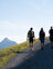 Wanderer in Berglandschaft